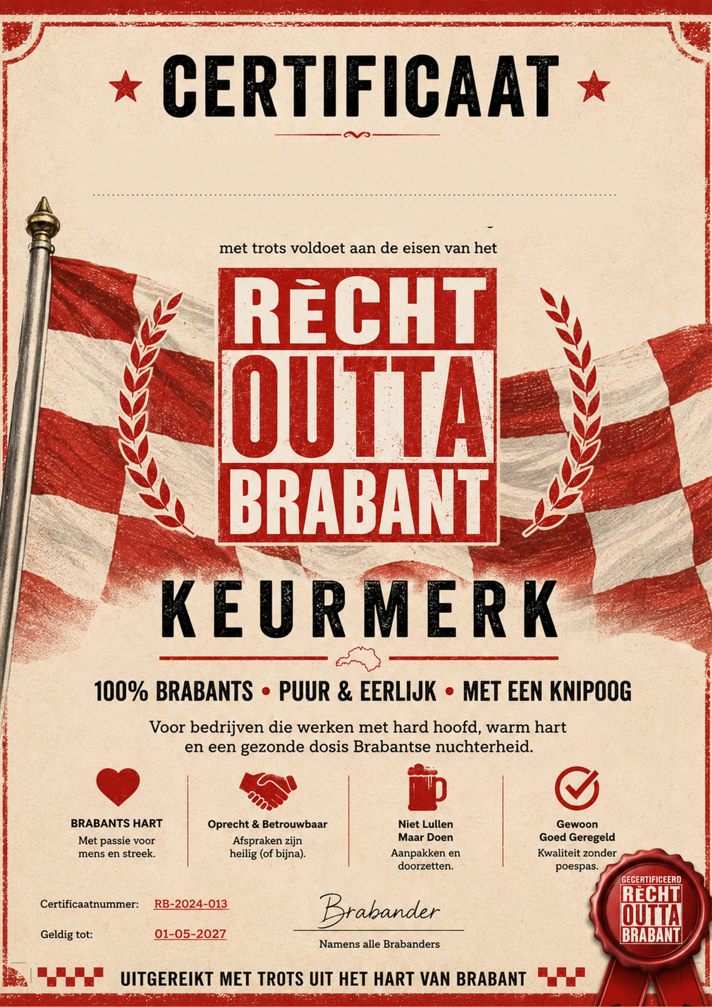 Recht outta Brabant certificaat